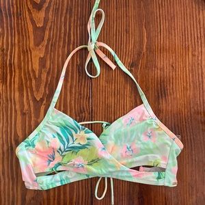 PINK size Large Floral  Bikini Top